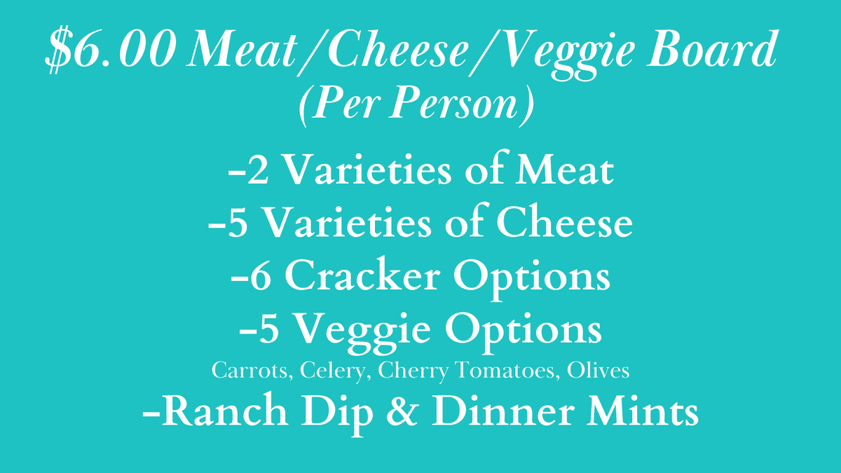 Meat/Cheese/Veggie Bar